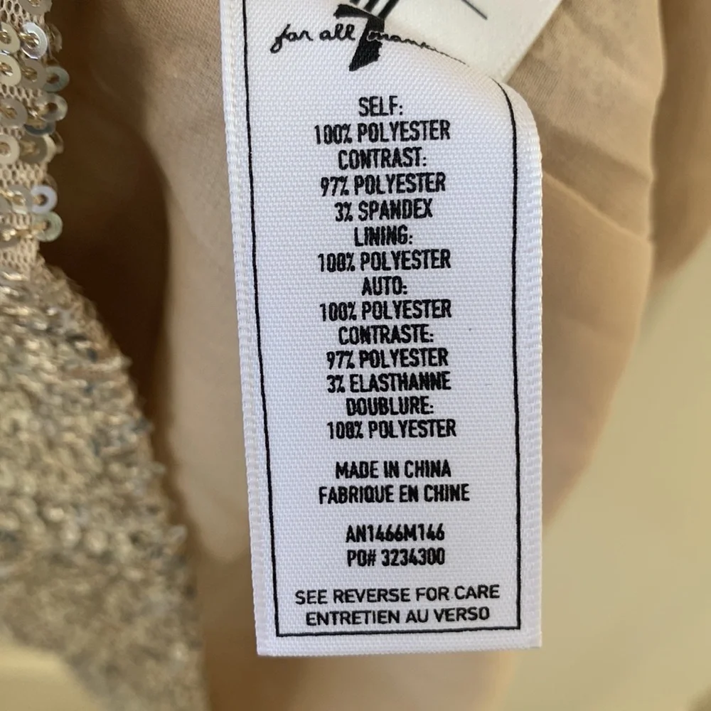 NWT 7 For all Mankind by Revolve Sequin Dress In silver & black contrast Medium - Picture 11 of 14